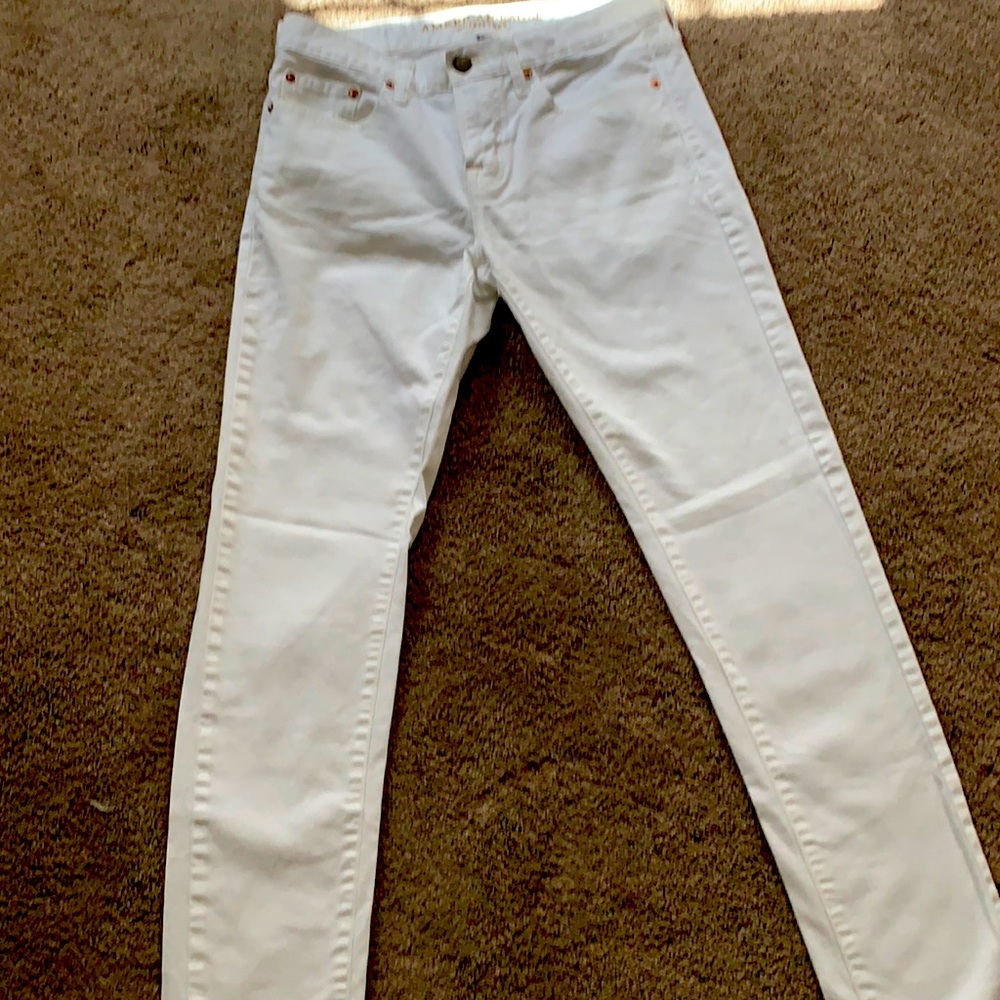 Mens American Eagle Outfitters White Skinny Jeans